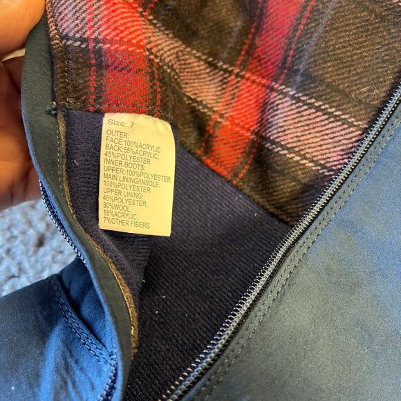 Muk Luks  Mid-Calf Boots Womens 7 Blue Fair Isle Reversible Sleeves To Fur - Picture 11 of 16